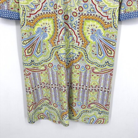 J. McLaughlin Bright Paisley 3/4 Sleeve Shift Dress Catalina Cloth Small - Picture 3 of 8